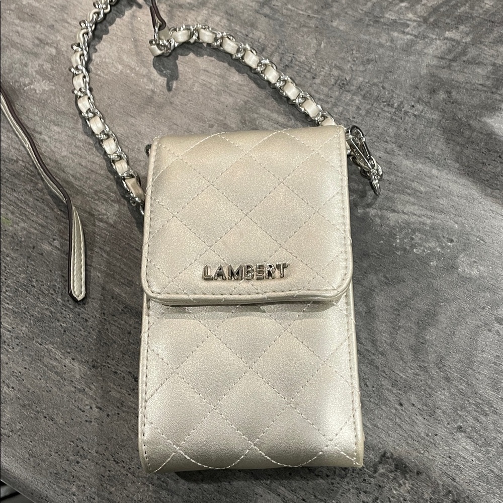 Lambert silver Quilted Silver Crossbody Bag
